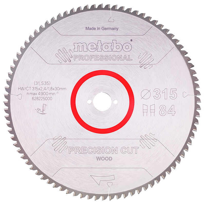 Пильный диск Metabo HW/CT, 315x2,4х30 мм, 84 WZ 5°