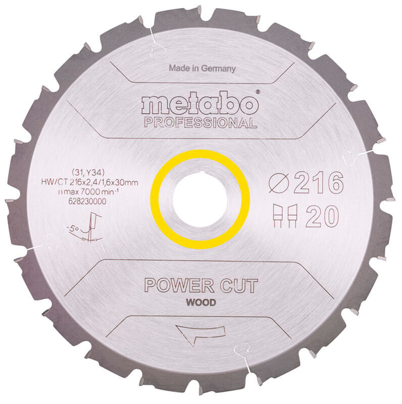 Пильный диск Metabo HW/CT, 216x2,4х30 мм, 20 WZ 5°