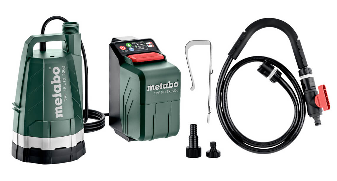 Акумуляторний занурювальний насос Metabo TPF 18 LTX 2200 без акб і з/п