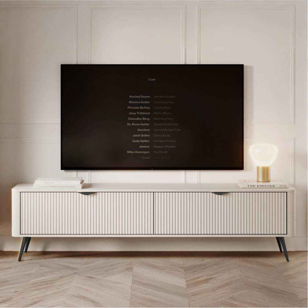 Тумба під ТВ Lante 2D/163 163,2х51,2х38 Бежевий (чорні ніжки) (PFH-091183)