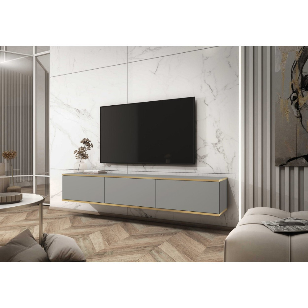 Тумба під ТВ навісна Oro RTV175 3D 175х30х32 Сірий (PFH-091360)