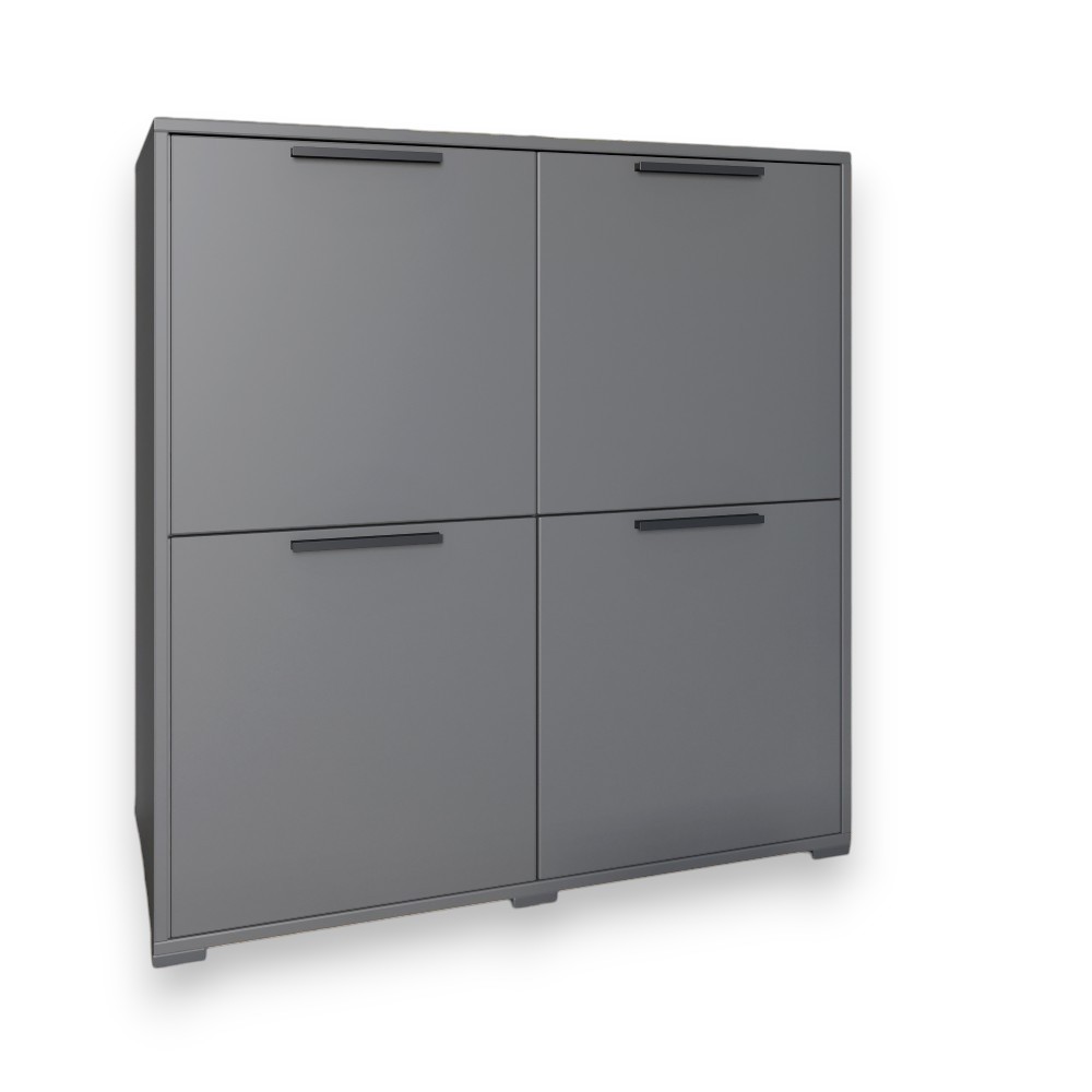 Тумба чотирьохдверна LION Краш 82x43x86 см 82x43x86 см Антрацит (LION-041753)