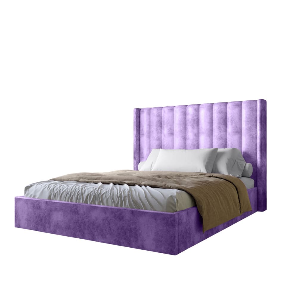 Двоспальне ліжко з підйомним механізмом LION Ніно 180x200 см SILK 401 Лавандовий (LION-045031)