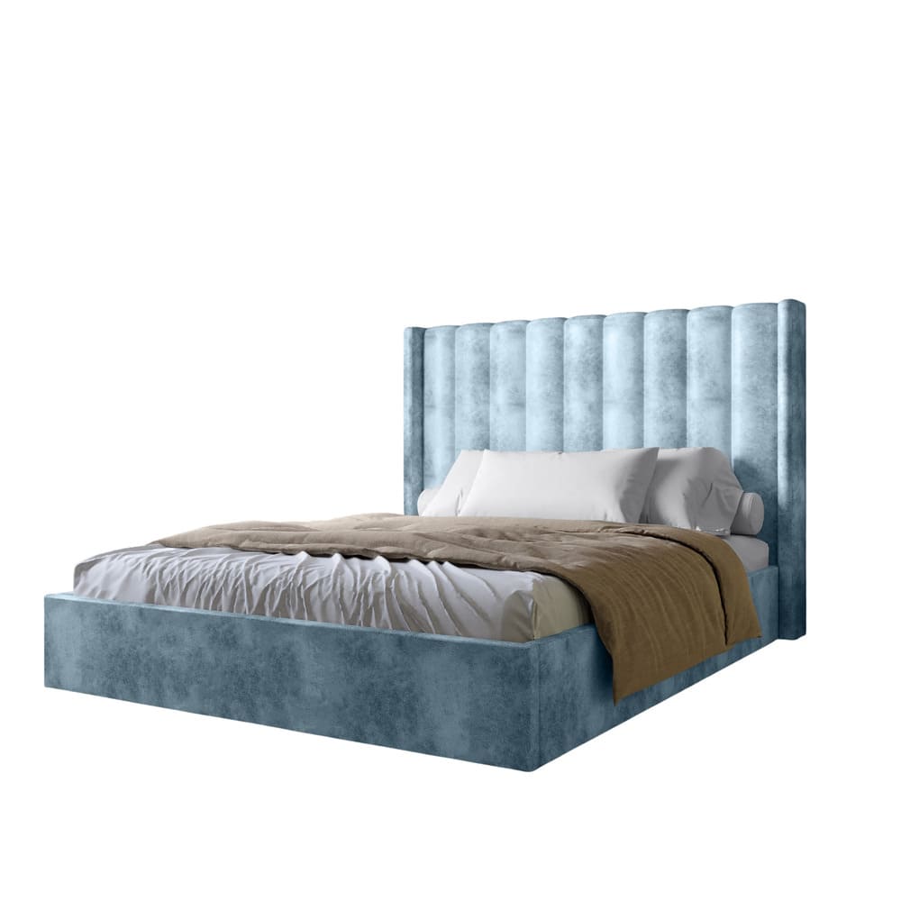 Двоспальне ліжко LION Ніно 180x200 см SILK 501 Небесно-блакитний (LION-041397)