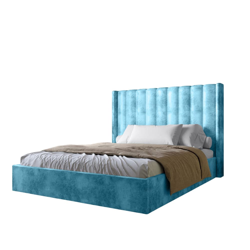 Двоспальне ліжко з підйомним механізмом LION Ніно 180x200 см SILK 502 Бирюзовий (LION-045034)