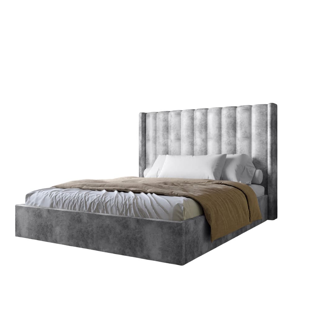 Двоспальне ліжко LION Ніно 160x200 см SILK 303 Сірий (LION-045045)