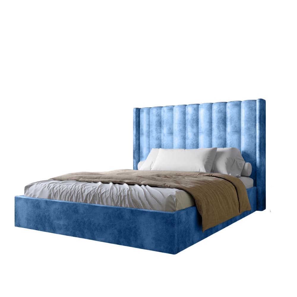 Двоспальне ліжко з підйомним механізмом LION Ніно 180x200 см SILK 503 Темно-синій (LION-045035)