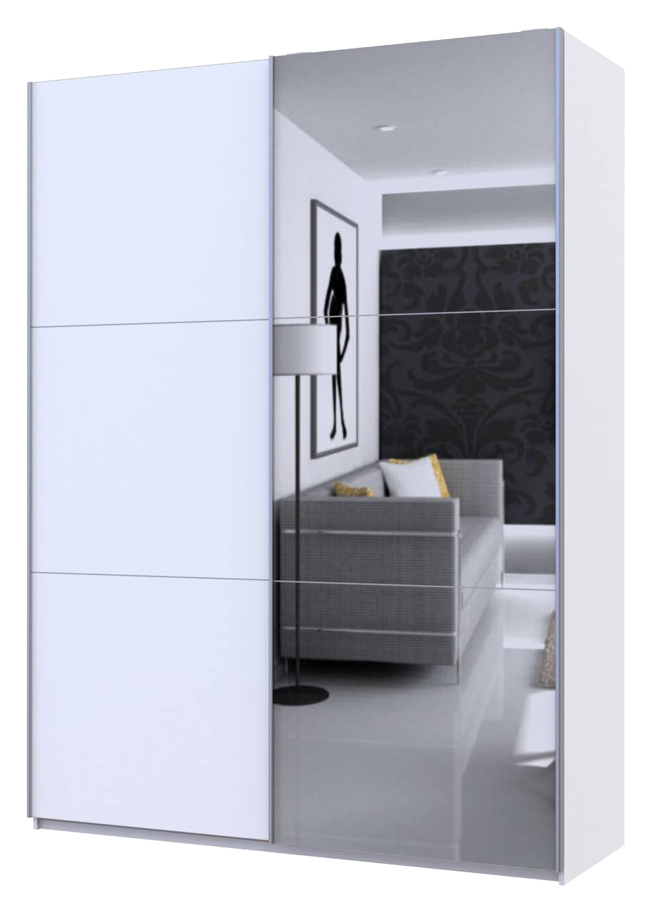 Шафа-купе двохдверна Doros G-Caiser 180х60х240 см Білий/1 Дзеркало (DRS-011236)