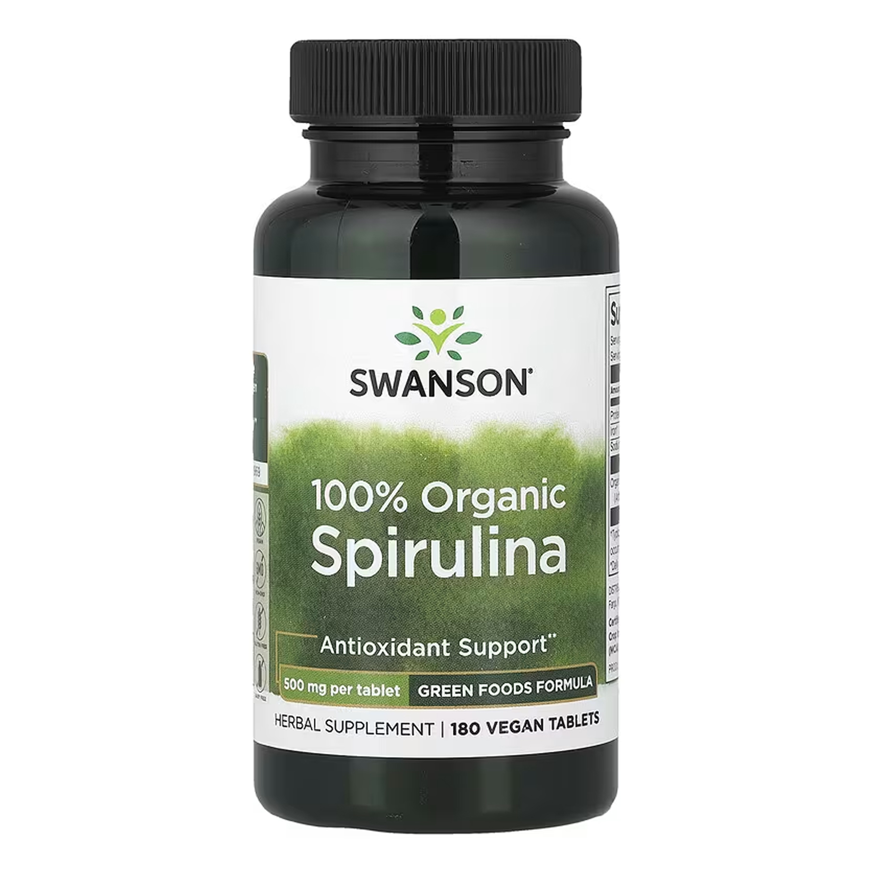 Certified Organic Spirulina 500mg - 180 tabs