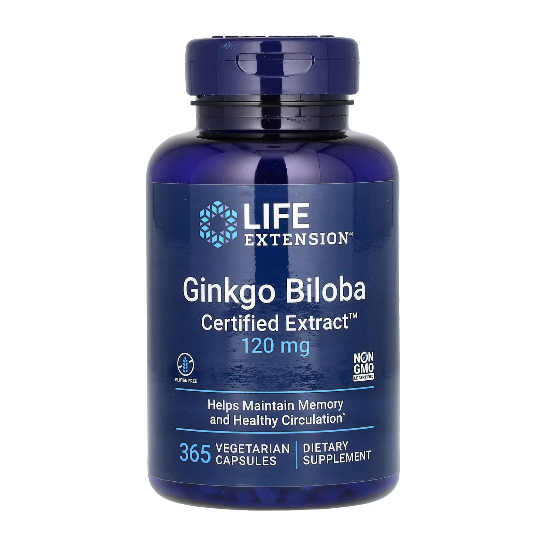 Ginkgo Biloba Certified Extract™ 120mg - 365 vcaps