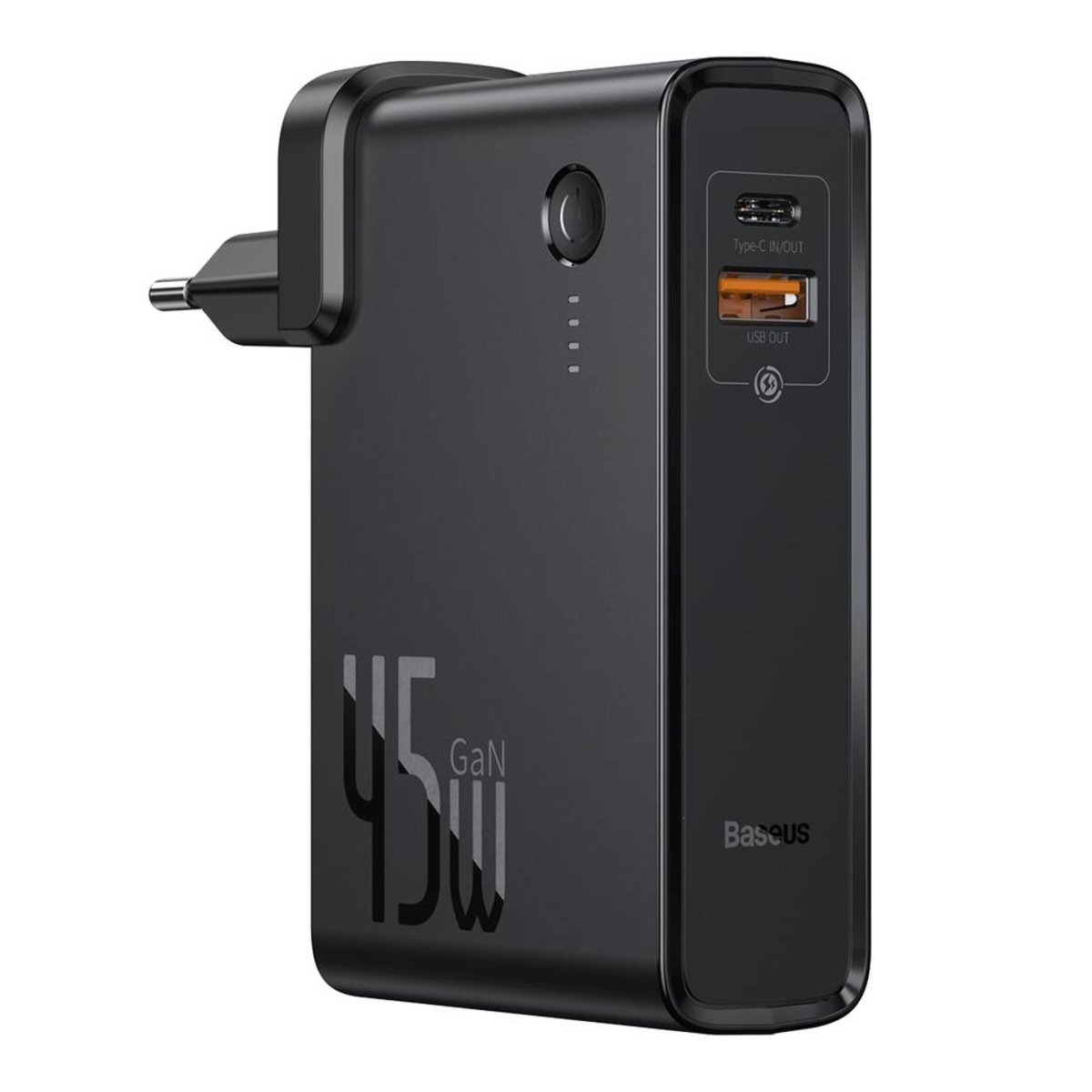 Зарядний пристрій Baseus Power Station(GaN)2 in1 Q.C. Power bank & Charger C+U 10000mAh 45W Black (PPNLD-C01)