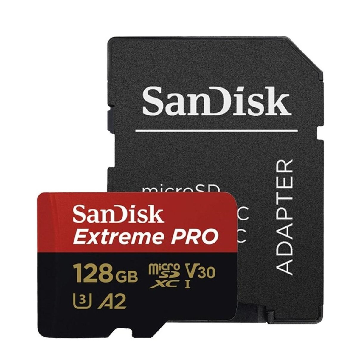 Карта пам'яті microSDXC (UHS-1 U3) SanDisk Extreme Pro A2 128Gb class 10 V30 (R200MB/s,W90MB/s) (adapter) (SDSQXCD-128G-GN6MA)