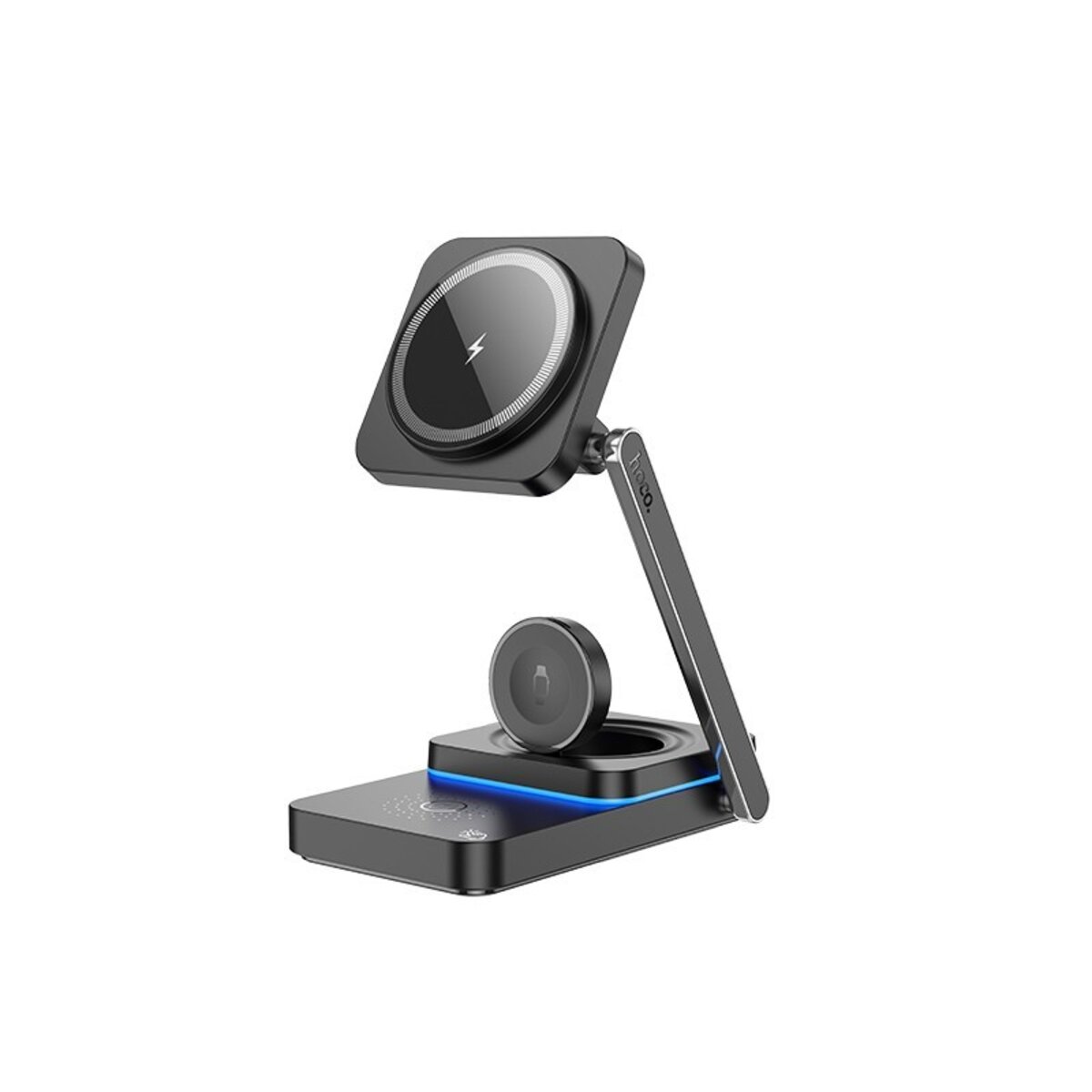 Бездротовий зарядний пристрій HOCO CQ10 Consuelo folding 3-in-1 wireless fast charger Black (6942007618359)