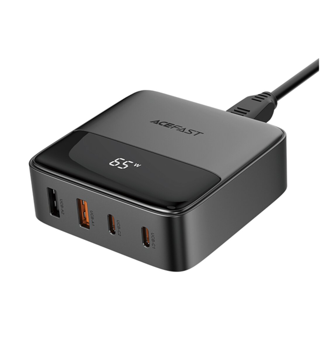 Мережевий зарядний пристрій ACEFAST Z6 PD65W GaN (2*USB-C+2*USB-A) desktop charging adapter Black (6974316283324)