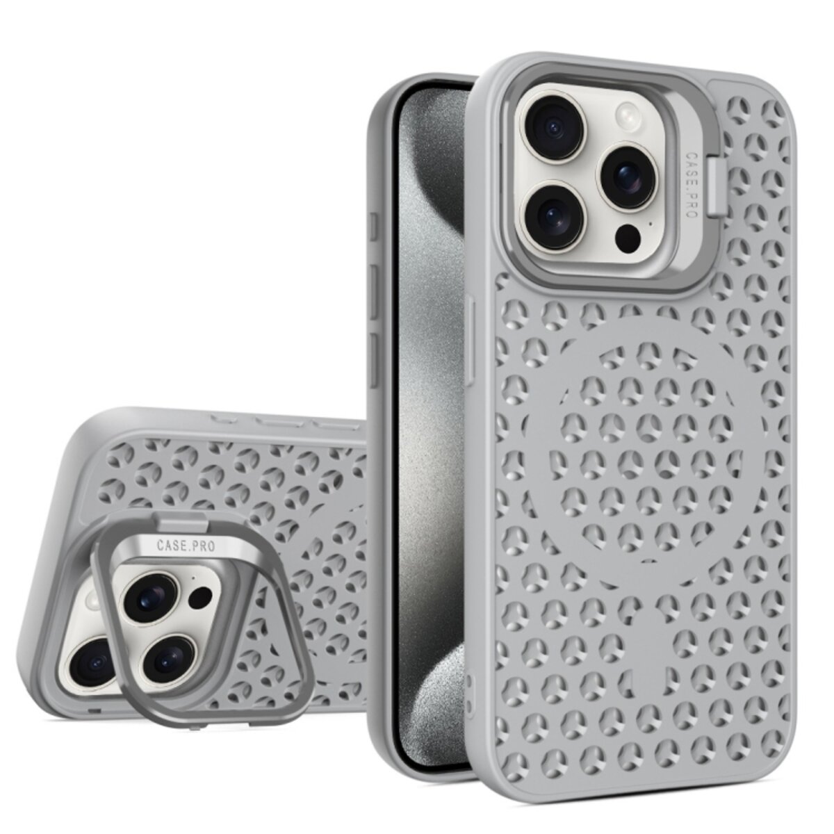 Чохол для смартфона Cosmic Grater Stand for Apple iPhone 15 Pro Grey (GRASTiP15PGrey)