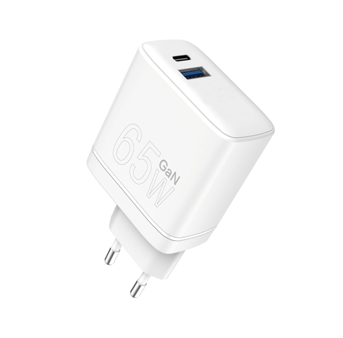 Мережевий зарядний пристрій WUW-C175 65W GaN USB A+USB C white (6972573335220)