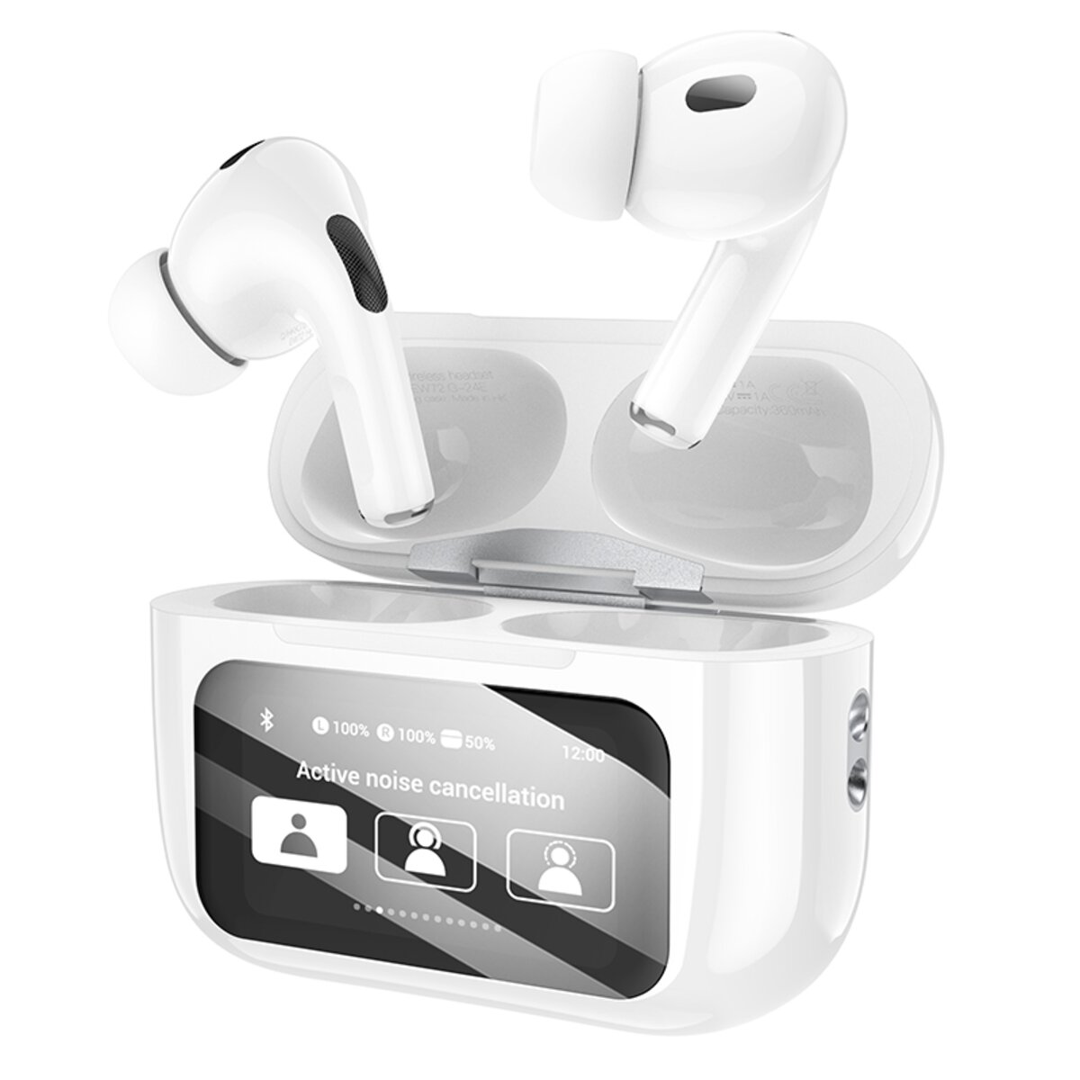 Бездротові навушники HOCO EW72 Soar true wireless ANC Noise Reduction touch screen BT headset White (6942007629829)