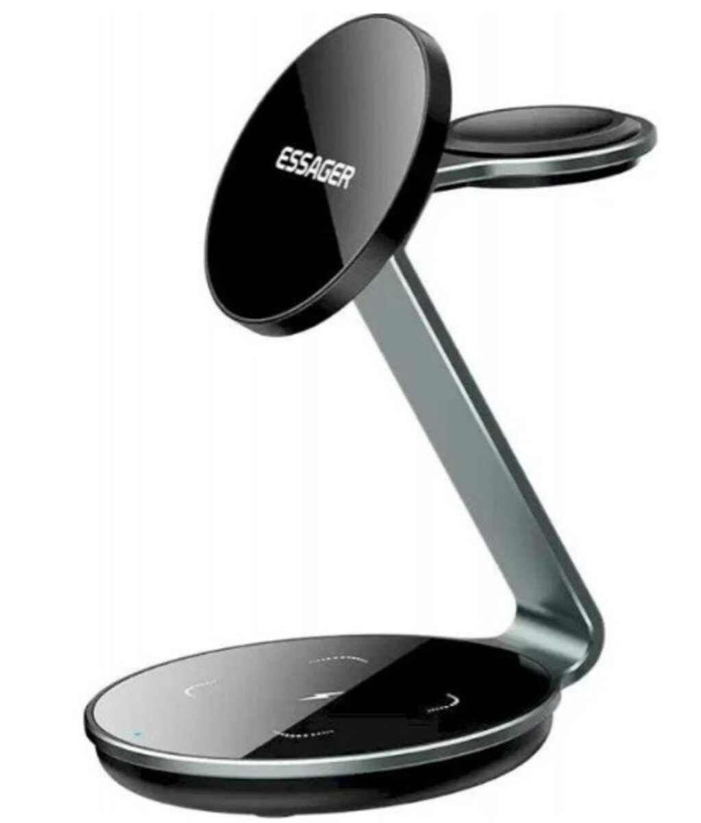 Бездротовий зарядний пристрій ESSAGER EWXCX3-HY0G-Z 3 IN 1 black (EWXCX3-HY0G-Z)