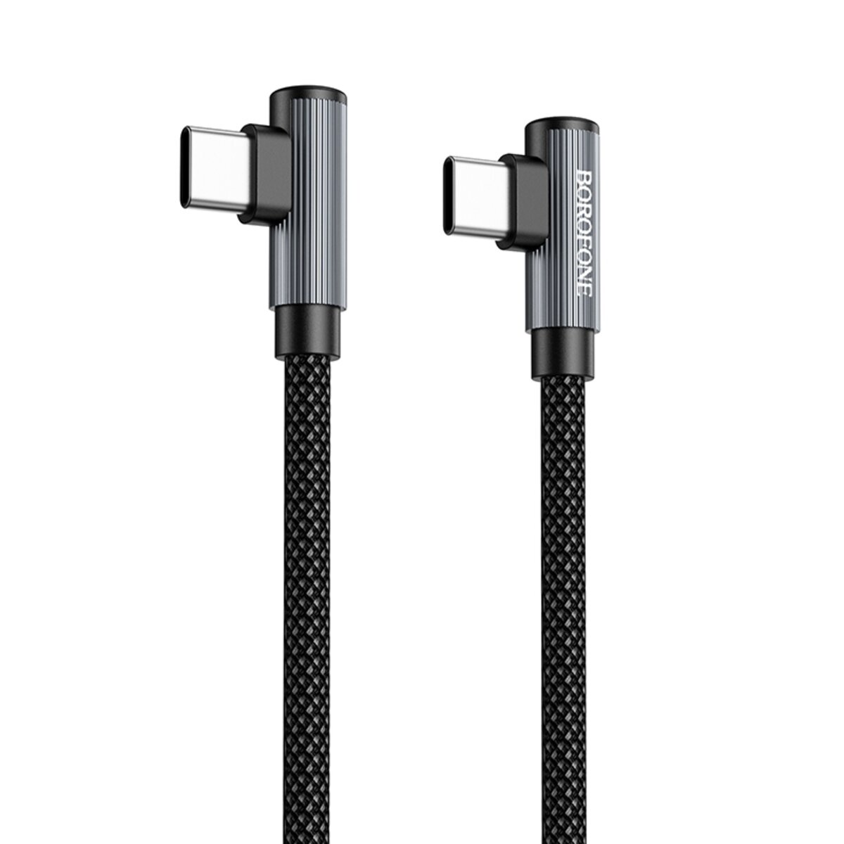 Кабель BOROFONE BU50 elbow magnetic 60W charging data cable Type-C to Type-C 1m Black (6941991111136)