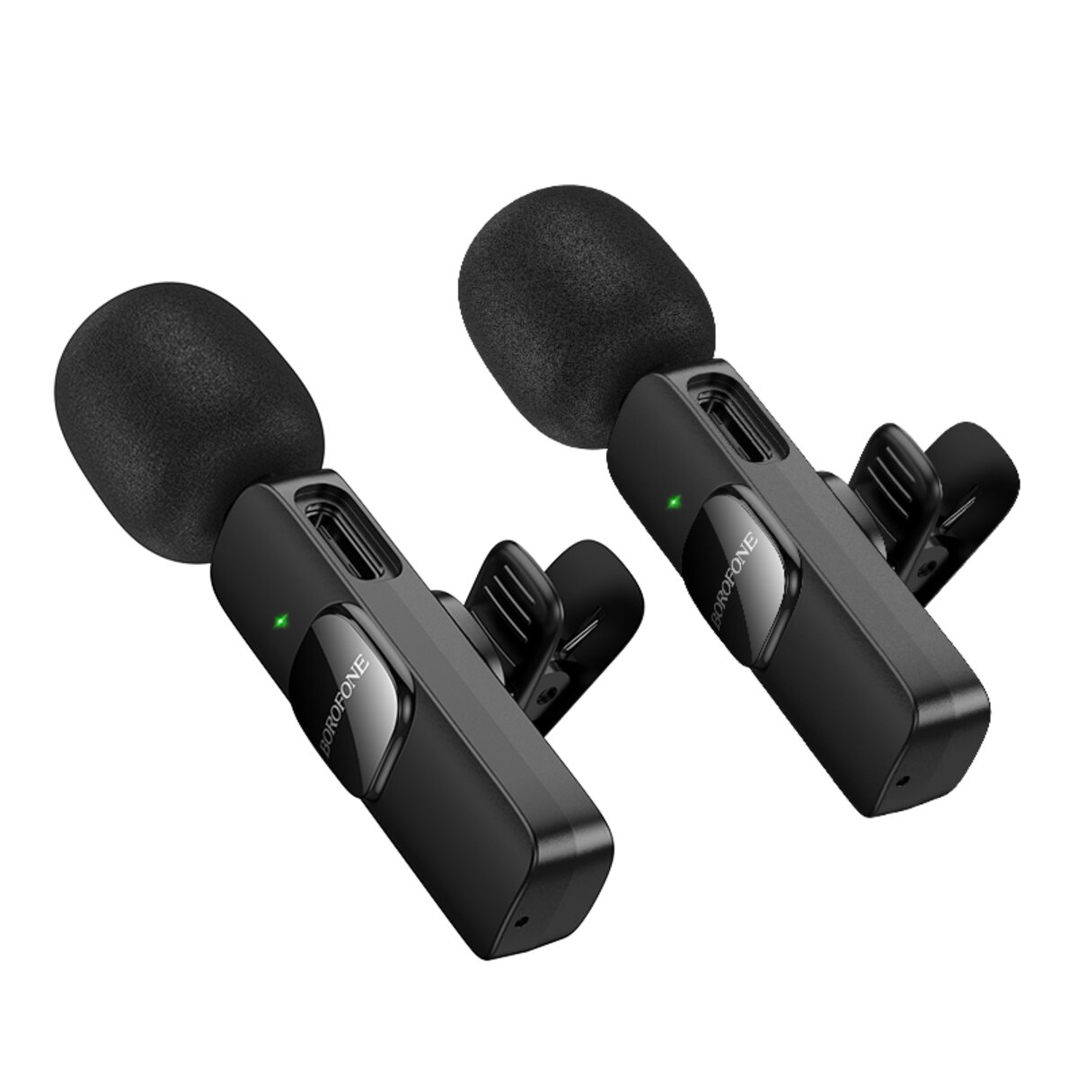 Бездротова мікрофонна система BOROFONE BFK15 Dual-mic lavalier wireless digital microphone (iP/Type-C) Black (6941991117107)