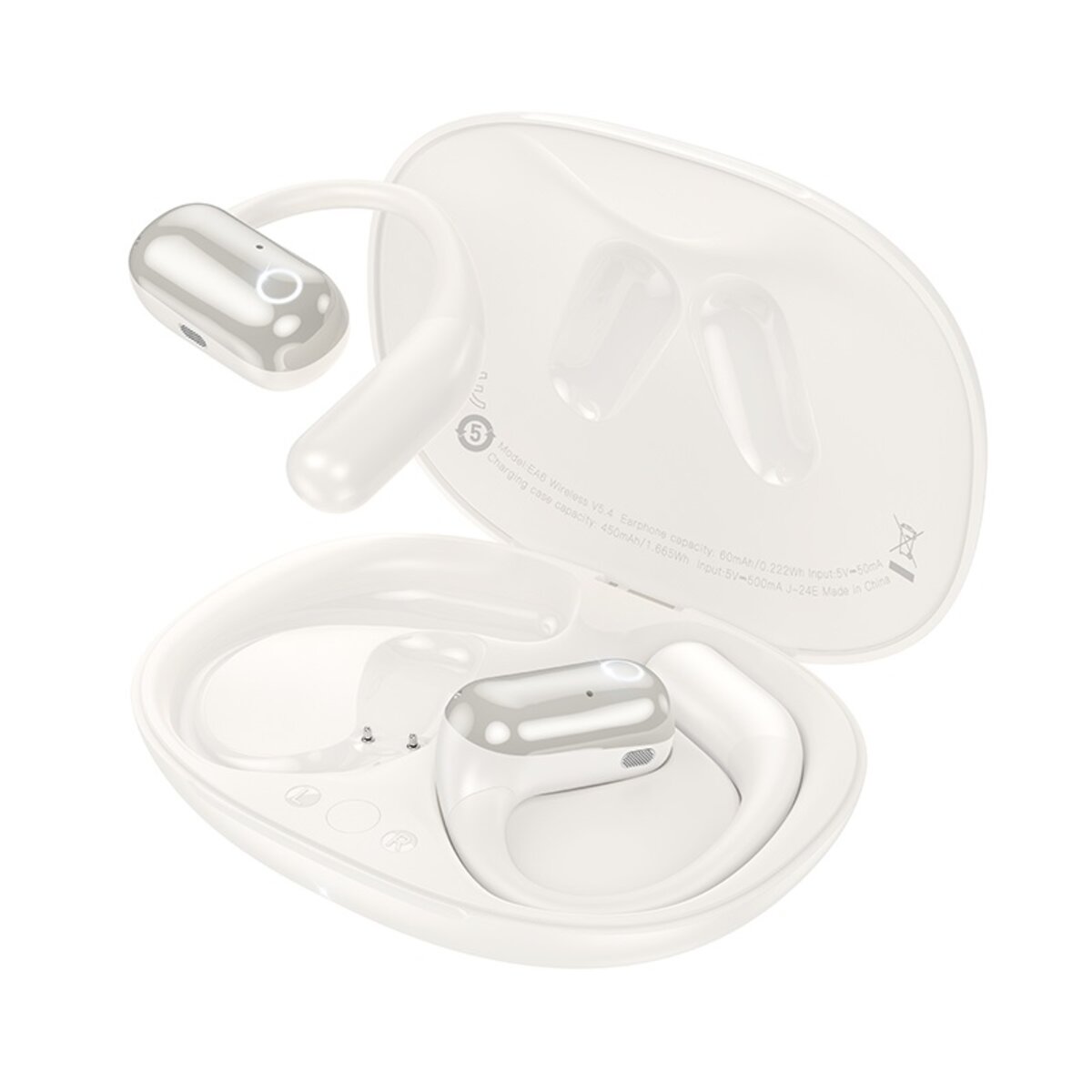 Бездротові навушники HOCO EA6 Melody open true wireless BT headset Milky White (6942007634168)