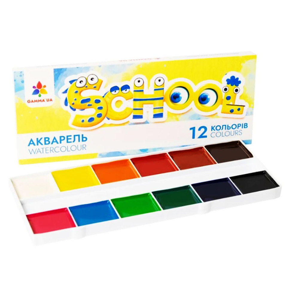 Акварель суха "Палітра Малюки" 100102, 12 кольорів
