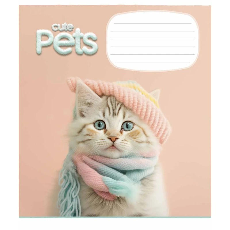 Зошит учнівський "Cute pets" 012-3253K-2 в клітинку, 12 аркушів