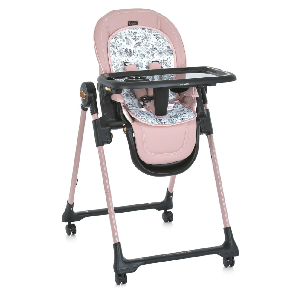 Стілець для годування ME 1037-B CRYSTAL Rose Gold до 15 кг