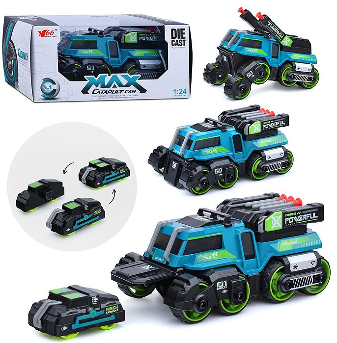 Дитяча машинка "Max catapilt car 3 в 1" MY66-M1223(Red) стріляє патронами на присосках