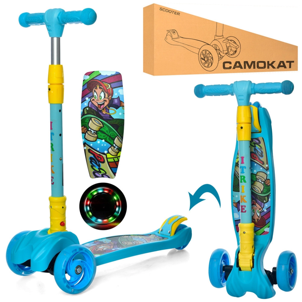 Самокат дитячий MAXI iTrike JR3-060-11-BL складний