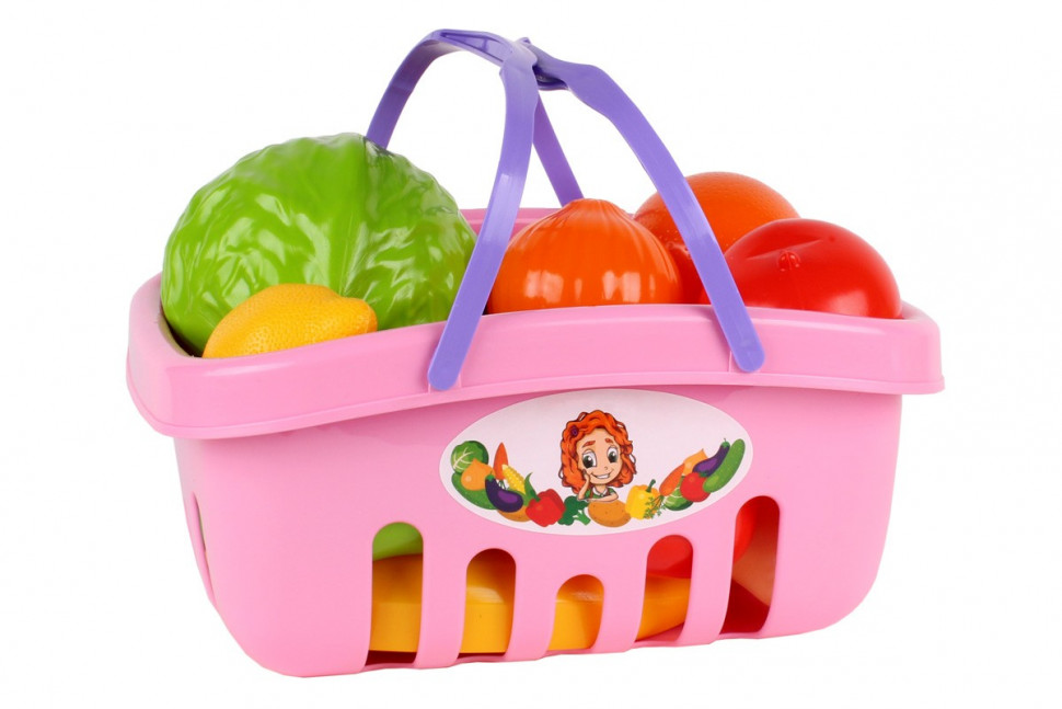 Ігровий набір продуктів 5354TXK в кошику Рожевий