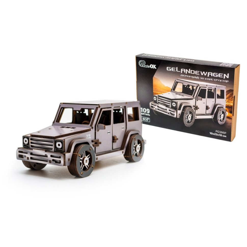 Дерев'яний 3D конструктор "Gelandewagen" Puz-26914, 109 деталей