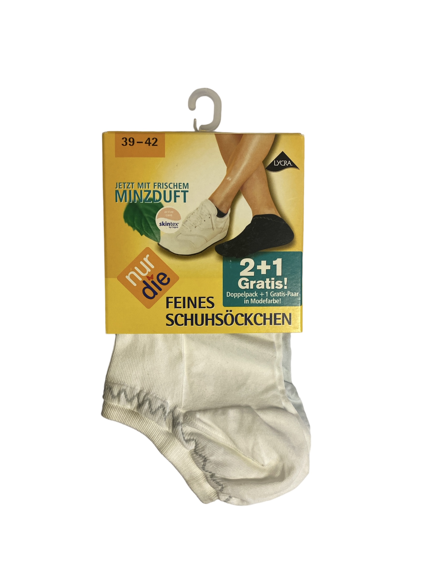 Жіночі шкарпетки Nur Die 2+1 р.39-42 3 пари Білий/Чорний/Блакитний (621502)