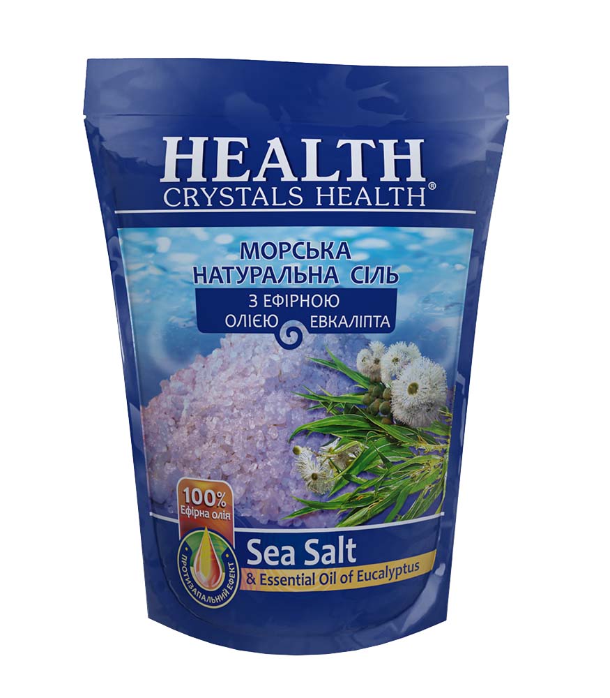 Сіль морська натуральна для ванни "Евкаліпт" Crystals Health 500 г