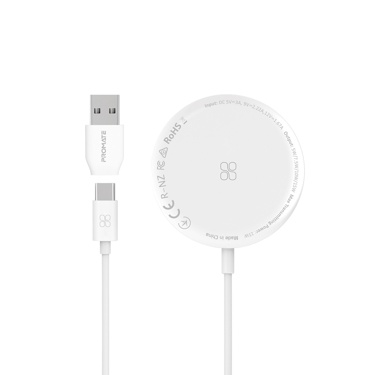 Бездротовий зарядний пристрій Promate AuraMag-15W White (auramag-15w.white)