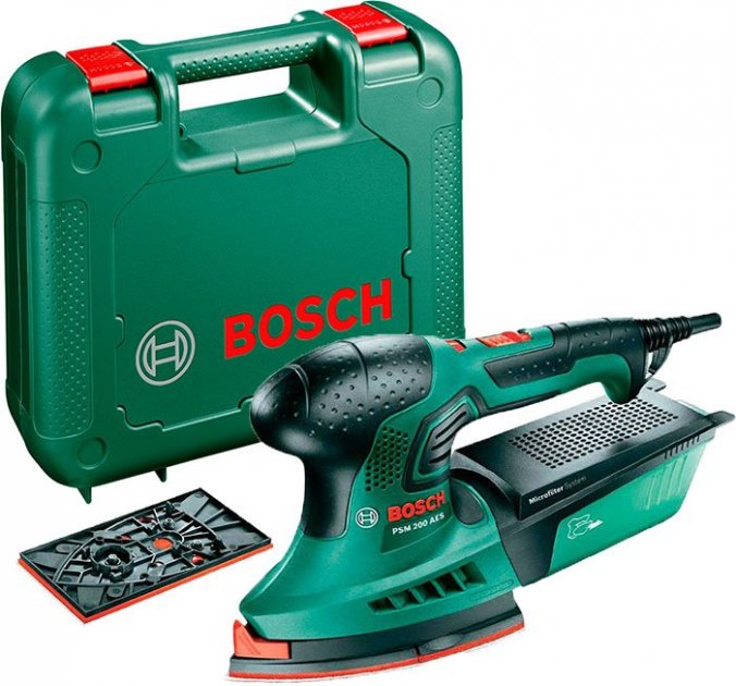 Гібридна шліфмашина Bosch PSM 200 AES/ шліфплатформа/ валіза (06033B6020)
