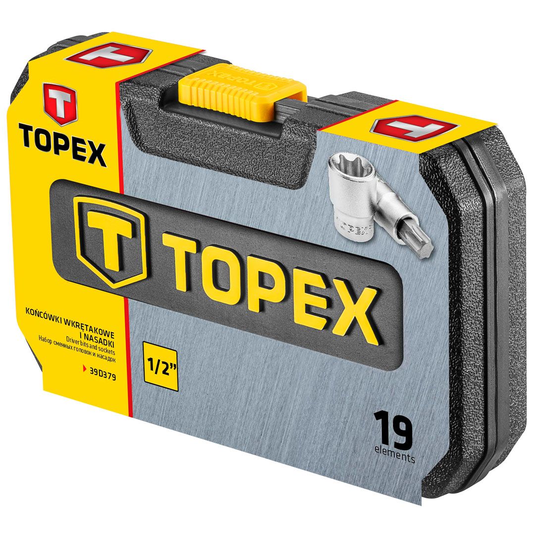 Насадки і змінні головки, набір 19шт. TOPEX