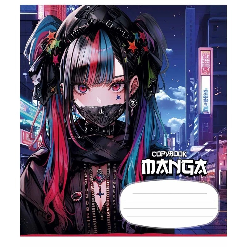 Зошит учнівський "Manga style" 024-3323K-1 в клітку, 24 аркушів