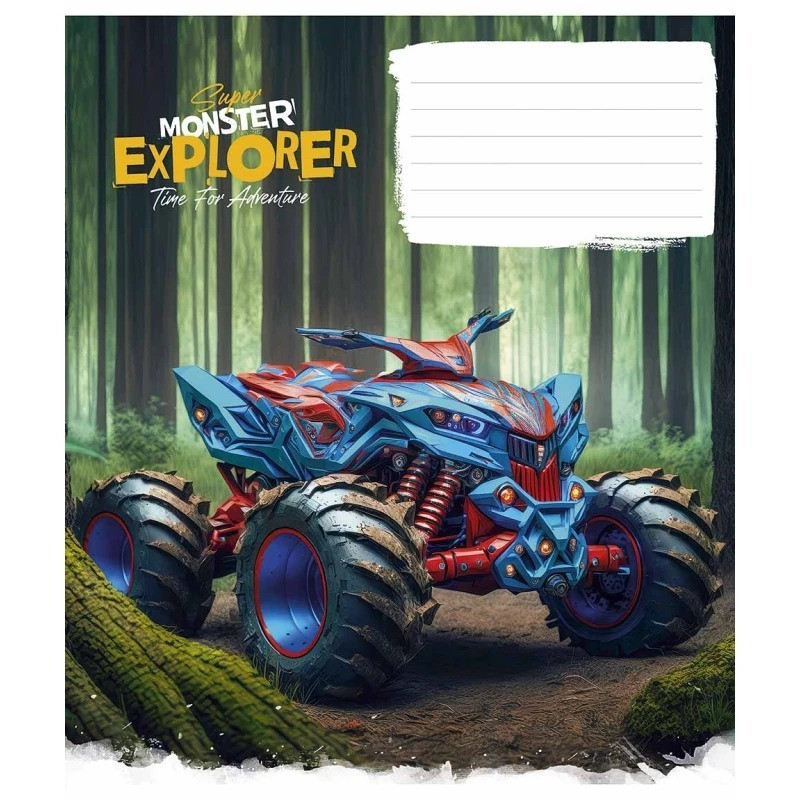 Зошит учнівський "Super Monster" 012-3293K-3 в клітку, 12 аркушів
