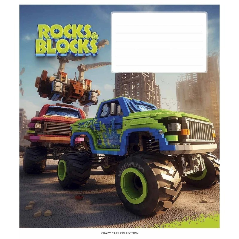 Зошит учнівський "Rocks&Blocks" 012-3280K-5 в клітку, 12 аркушів