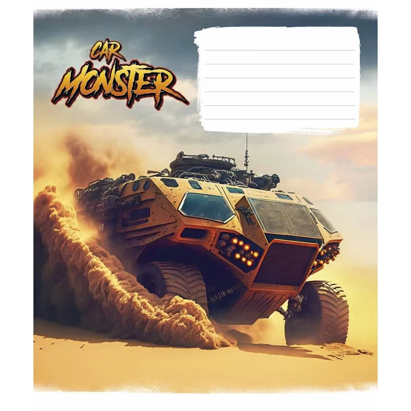 Зошит учнівський "Monster cars" 012-3243L-5 у лінію, 12 аркушів