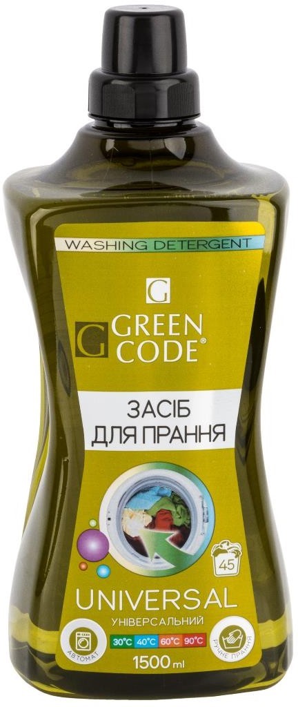 Рідкий засіб Універсальний Green Code для прання білизни 1500 мл