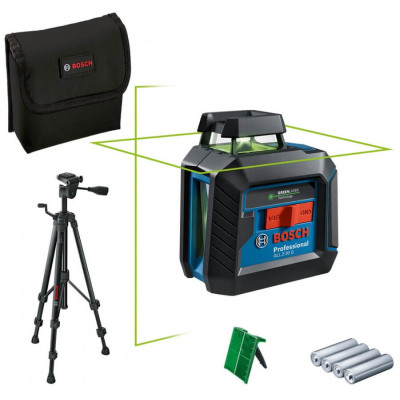Лазерний нівелір Bosch Professional GCL 2-20 G зі штативом і 4 батарейками