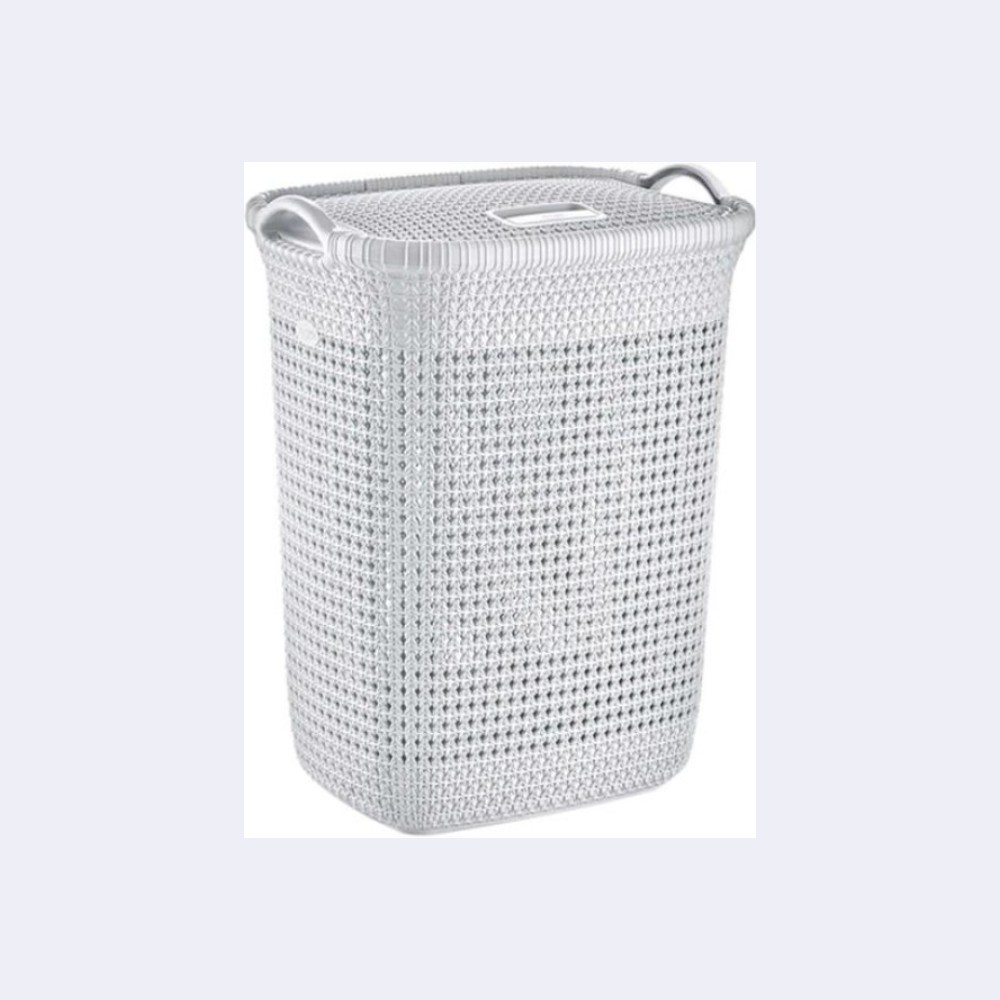 Кошик для білизни сірий з кришкою 65л Sakarya Plastik 8003