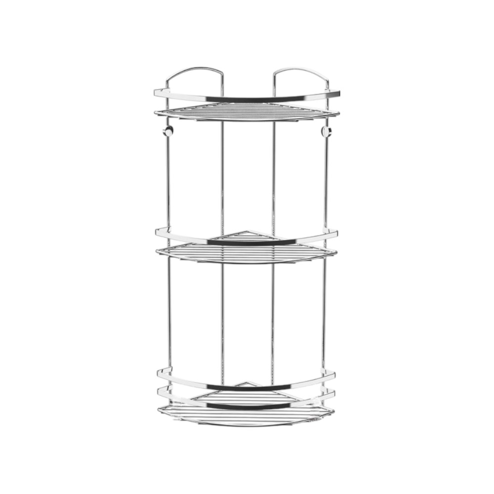 Кутова трирівнева полиця сіра Tekno-tel LM009H