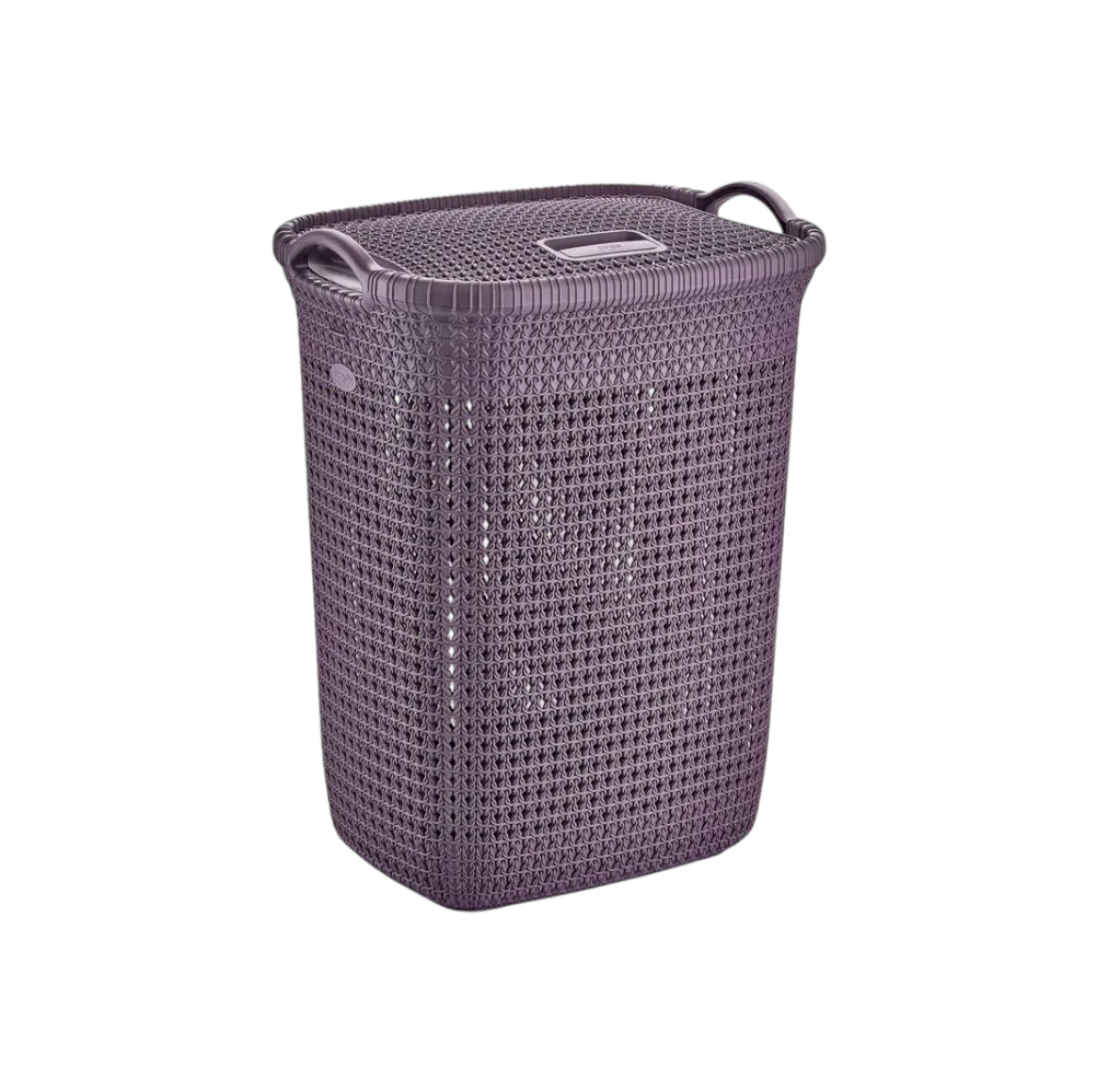 Кошик для білизни фіолетовий з кришкою 65л Sakarya Plastik 8003